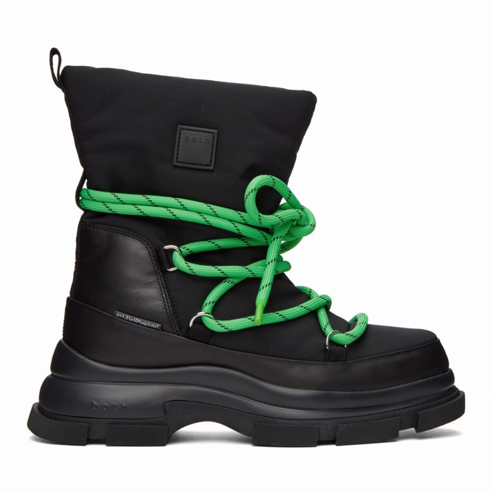 Black and Green Men's Boots